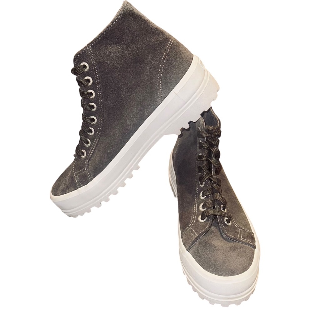 Superga 2341 Suede High Top Sneaker Dark Grey Size 8